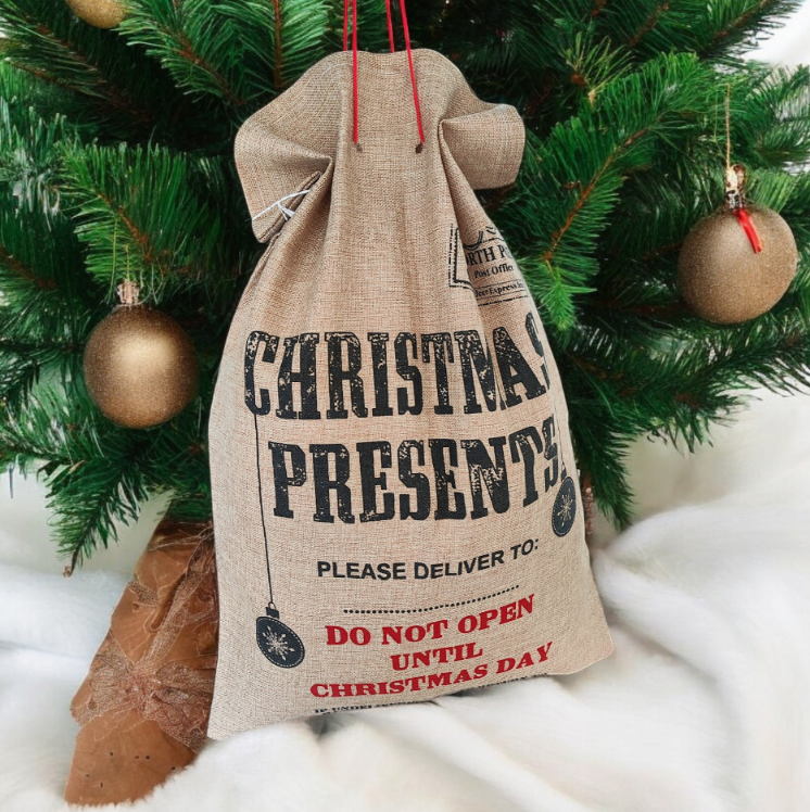 SET x 6 Bolsas de Yute - Christmas Present