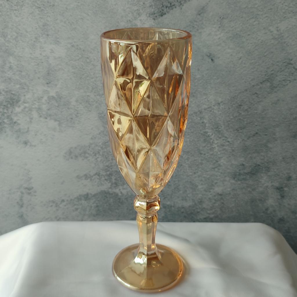 SET X 6 COPAS CHAMPAÑA DIAMANTE / AMBAR