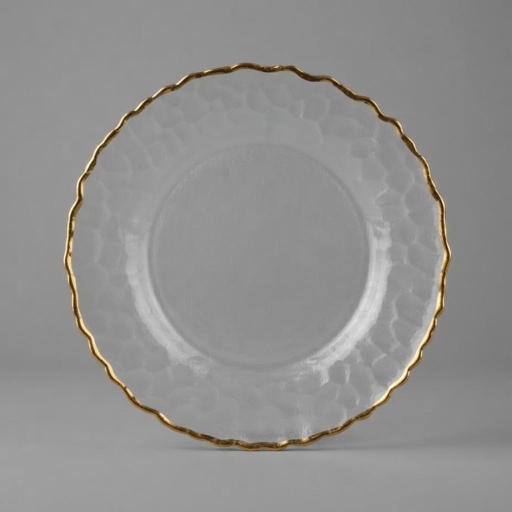 PLATO BASE Borde DORADO - en VIDRIO