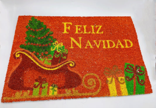 Tapete para puerta rojo - Feliz  Navidad