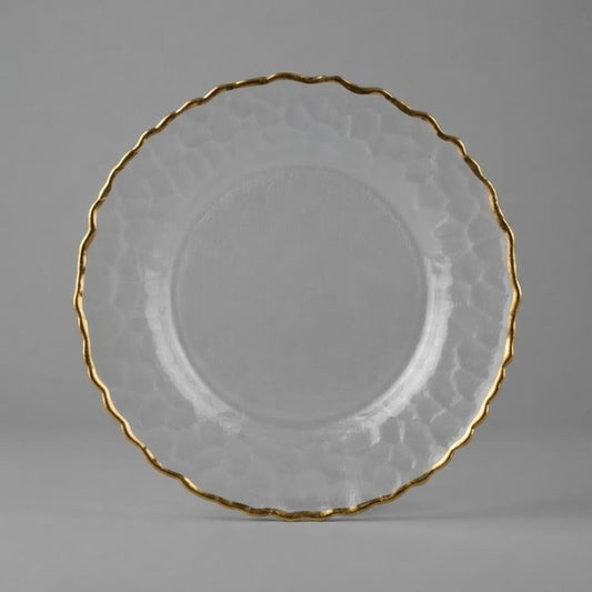PLATO BASE Borde DORADO - en VIDRIO