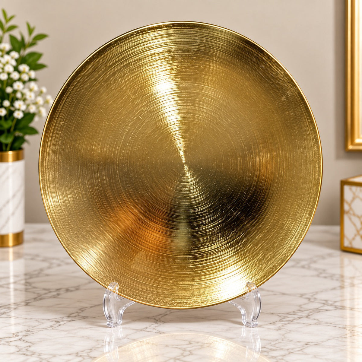 PLATO BASE DORADO - PVC