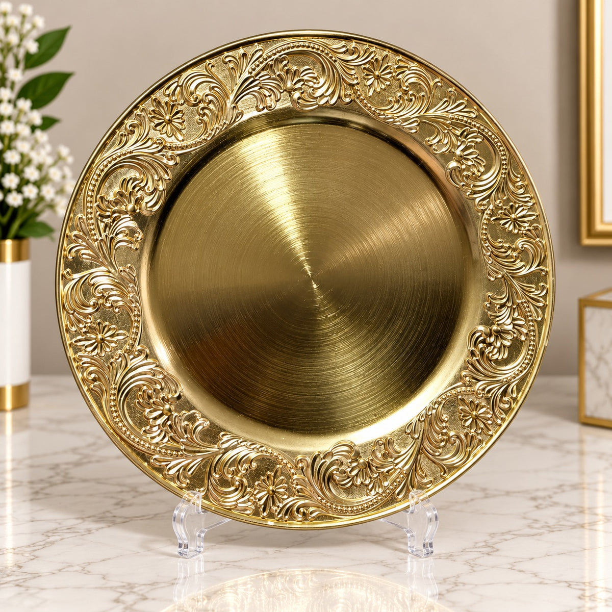 PLATO BASE DORADO - PVC
