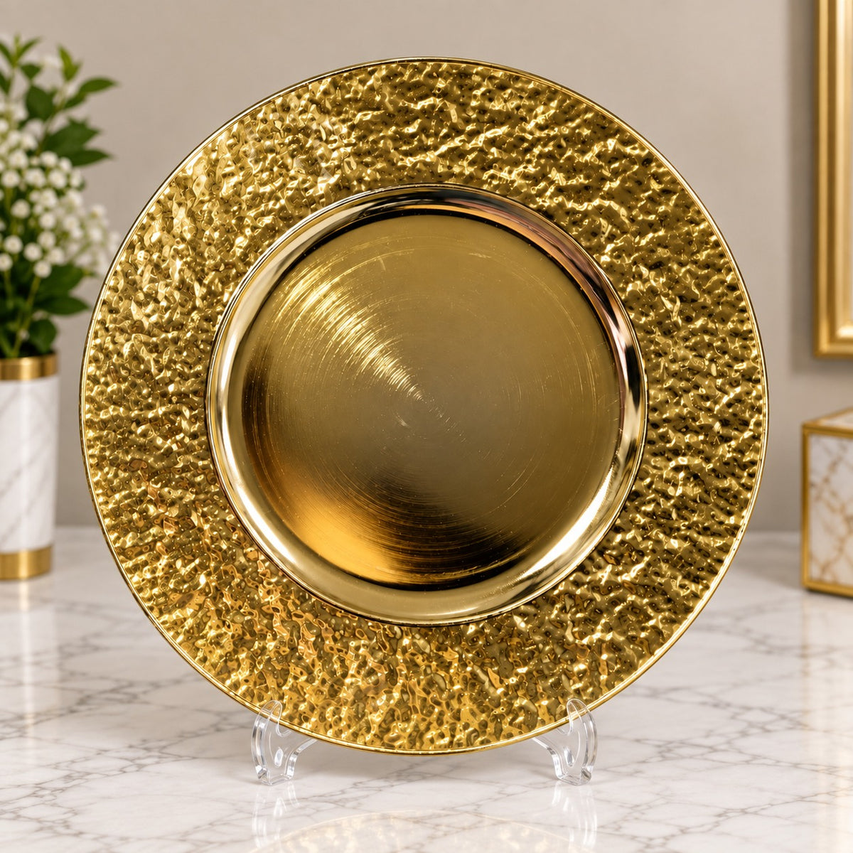PLATO BASE DORADO - PVC