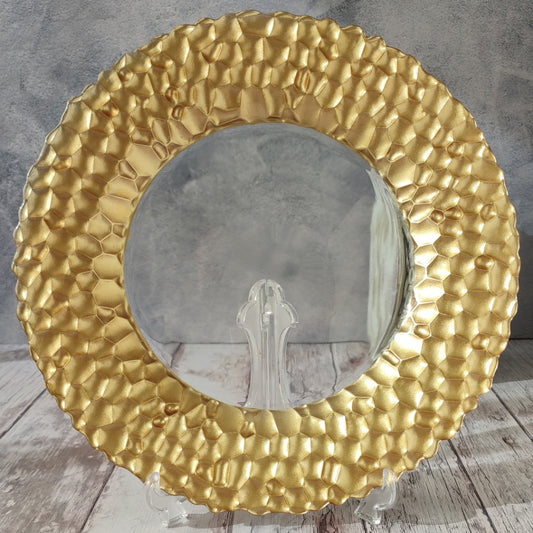 PLATO BASE DORADO Amb - VIDRIO