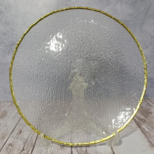PLATO BASE BORDE DORADO SOPHIA - en VIDRIO