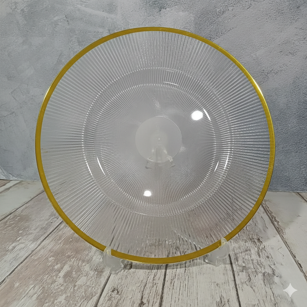PLATO BASE BORDE DORADO - en PVC