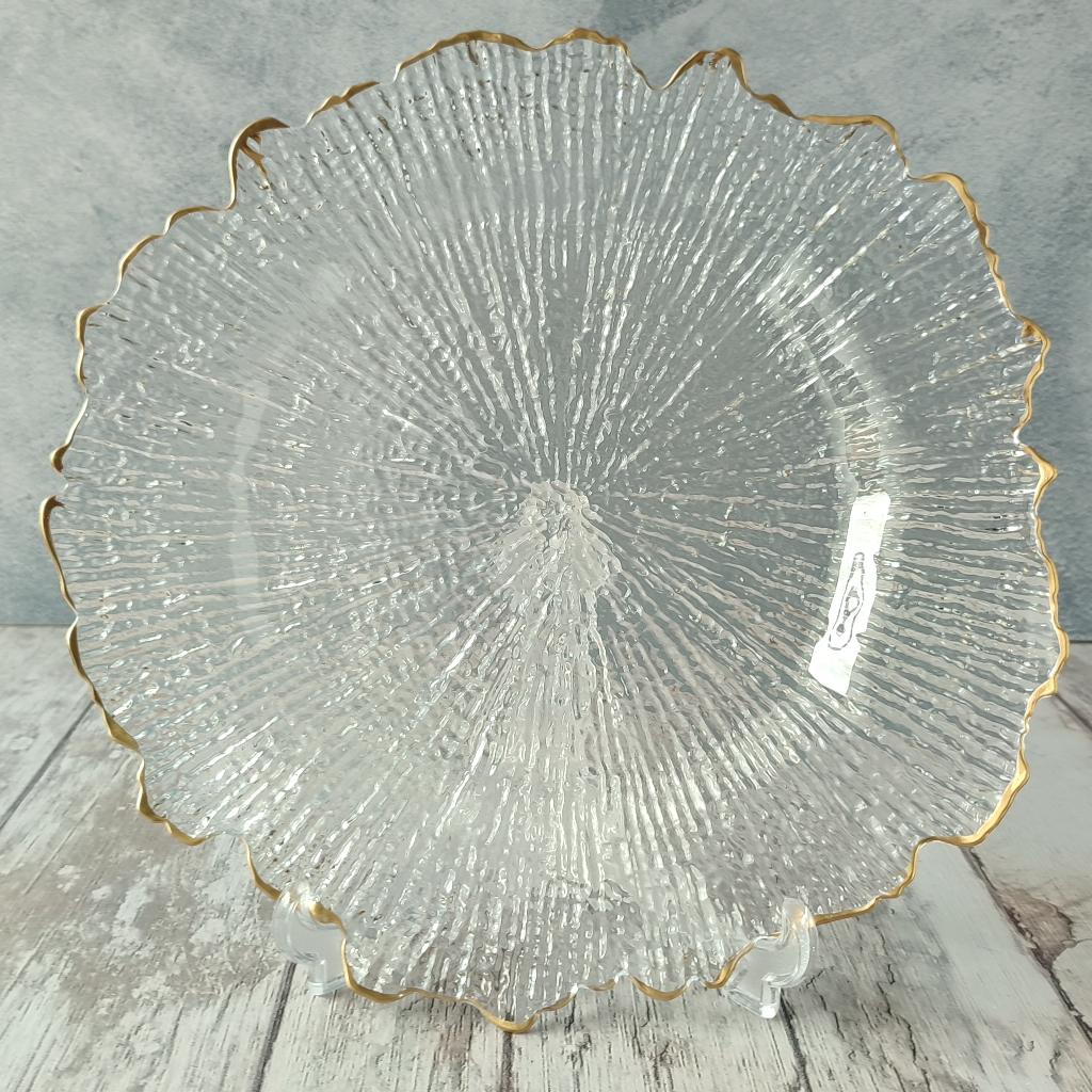 PLATO BASE BELLINI BORDE DORADO - en PVC