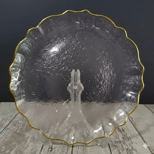 PLATO BASE Borde DORADO - en VIDRIO