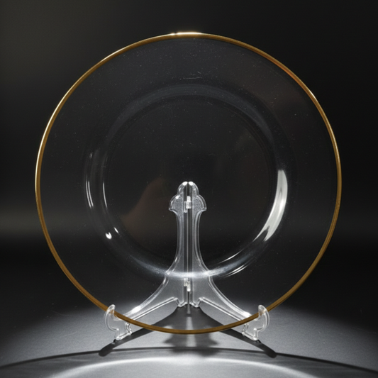 PLATO BASE BORDE DORADO - en VIDRIO
