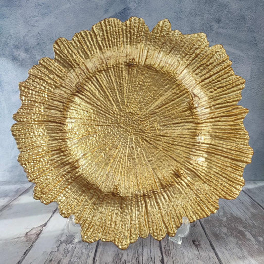 PLATO BASE DORADO BELLINI - VIDRIO