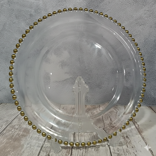 PLATO BASE Borde DORADO - en VIDRIO