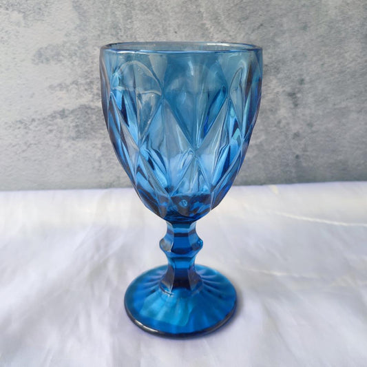 SET COPAS DE AGUA LABRADA AZUL
